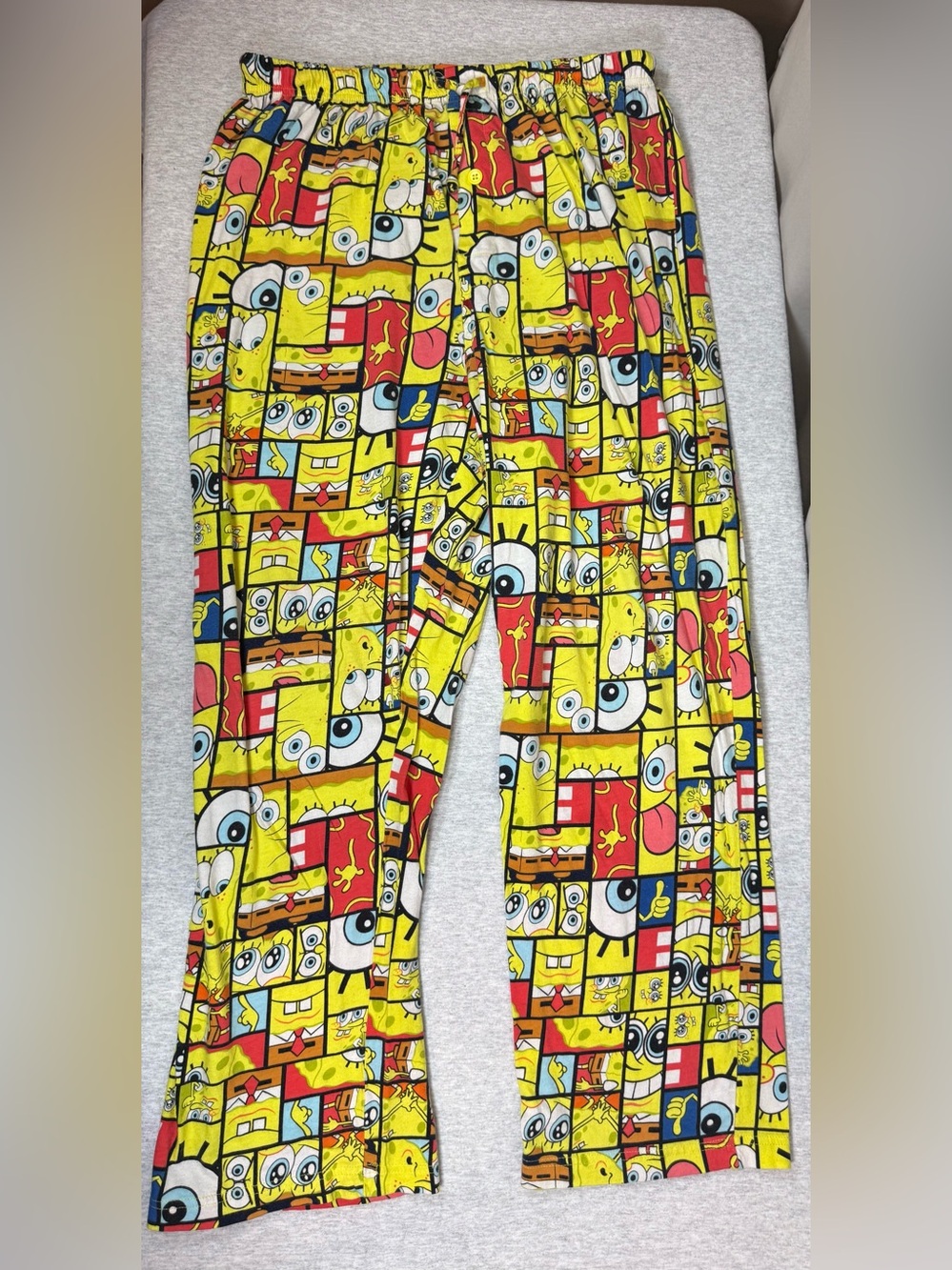Y2K 2009 Nickelodeon SpongeBob SquarePants Comic Print Pajama Pants- XL